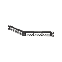 Panel de Parcheo Modular Mini-Com (Sin Conectores), Angulado, Totalmente Blindado, de 24 puertos, 1UR