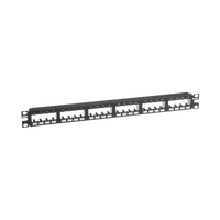 Panel de Parcheo Modular Mini-Com (Sin Conectores), Plano de Instalación al Ras, Sin Blindaje, de 24 Puertos, 1UR