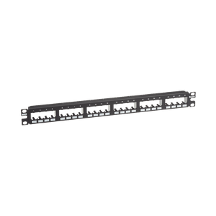 Panel de Parcheo Modular Mini-Com (Sin Conectores), Plano de Instalación al Ras, Sin Blindaje, de 24 Puertos, 1UR