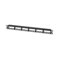 Panel de Parcheo Modular Mini-Com (Sin Conectores), Plano de Instalación al Ras, Sin Blindaje, de 24 Puertos, 1UR