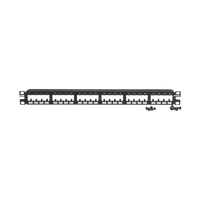 Panel de Parcheo Modular Mini-Com (Sin Conectores), Plano de Instalación al Ras, Sin Blindaje, de 24 Puertos, 1UR