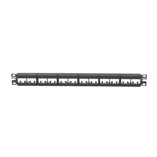 Panel de Parcheo Modular Mini-Com (Sin Conectores), Plano, Sin Blindaje, de 24 Puertos, 1UR