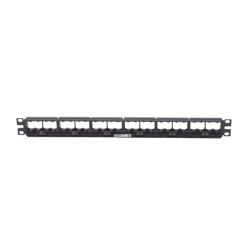 Panel de Parcheo Modular Mini-Com (Sin Conectores), Plano, Sin Blindaje, de 24 Puertos, 1UR