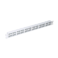 Panel de Parcheo Modular Mini-Com (Sin Conectores), Plano, Sin Blindaje, Alta Densidad, de 48 Puertos, Color Blanco, 1 UR