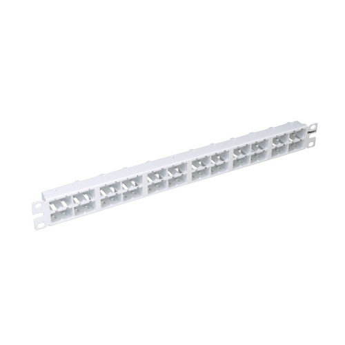 Panel de Parcheo Modular Mini-Com (Sin Conectores), Plano, Sin Blindaje, Alta Densidad, de 48 Puertos, Color Blanco, 1 UR