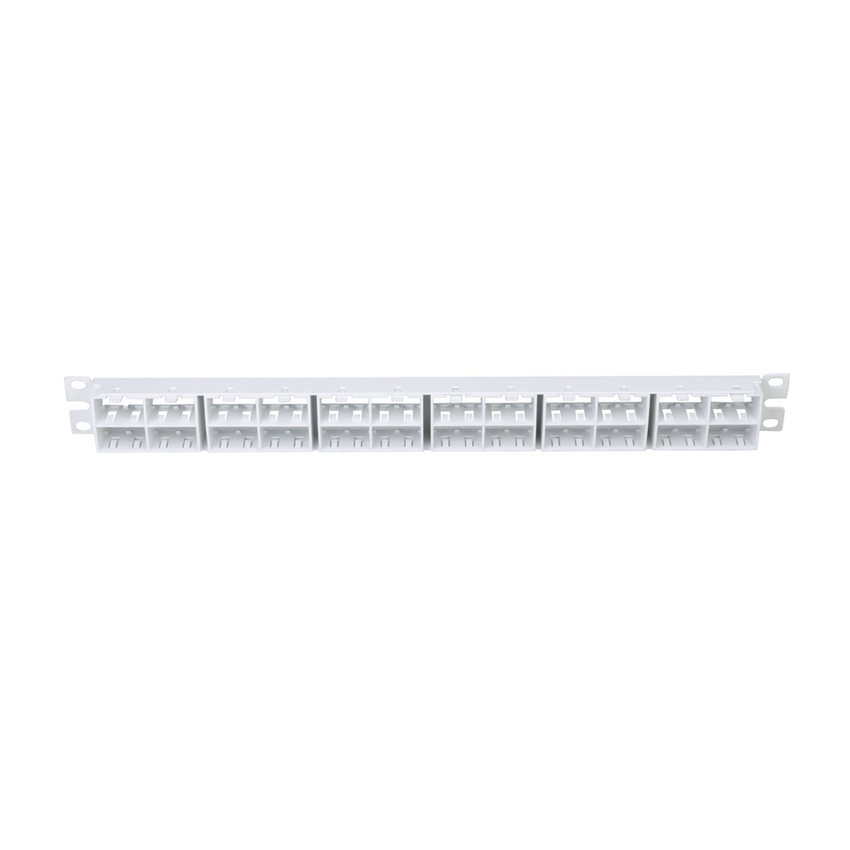 Panel de Parcheo Modular Mini-Com (Sin Conectores), Plano, Sin Blindaje, Alta Densidad, de 48 Puertos, Color Blanco, 1 UR