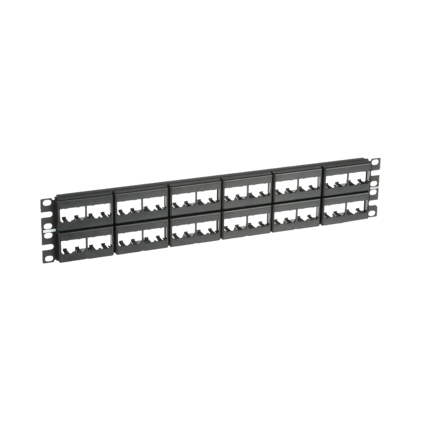 Panel de Parcheo Modular Mini-Com (Sin Conectores), Plano, Sin Blindaje, de 48 Puertos, 2 UR