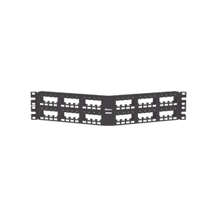 Panel de Parcheo Modular Mini-Com (Sin Conectores), Angulado Instalación la Ras, Sin Blindaje, de 48 Puertos, 2UR