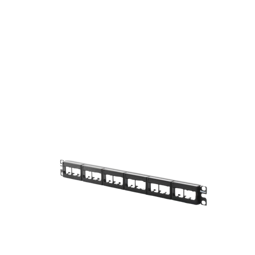 Panel de Parcheo Modular Mini-Com (Sin Conectores), Plano, Sin Blindaje, Con Etiqueta y Cubierta, de 24 Puertos, 1UR