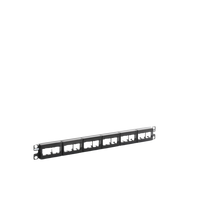 Panel de Parcheo Modular Mini-Com (Sin Conectores), Plano, Sin Blindaje, Con Etiqueta y Cubierta, de 24 Puertos, 1UR