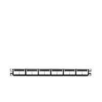 Panel de Parcheo Modular Mini-Com (Sin Conectores), Plano, Sin Blindaje, Con Etiqueta y Cubierta, de 24 Puertos, 1UR