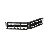 Panel de Parcheo Modular Mini-Com (Sin Conectores), Angulado, Sin Blindaje, Con Etiqueta y Cubierta, de 48 Puertos, 2UR
