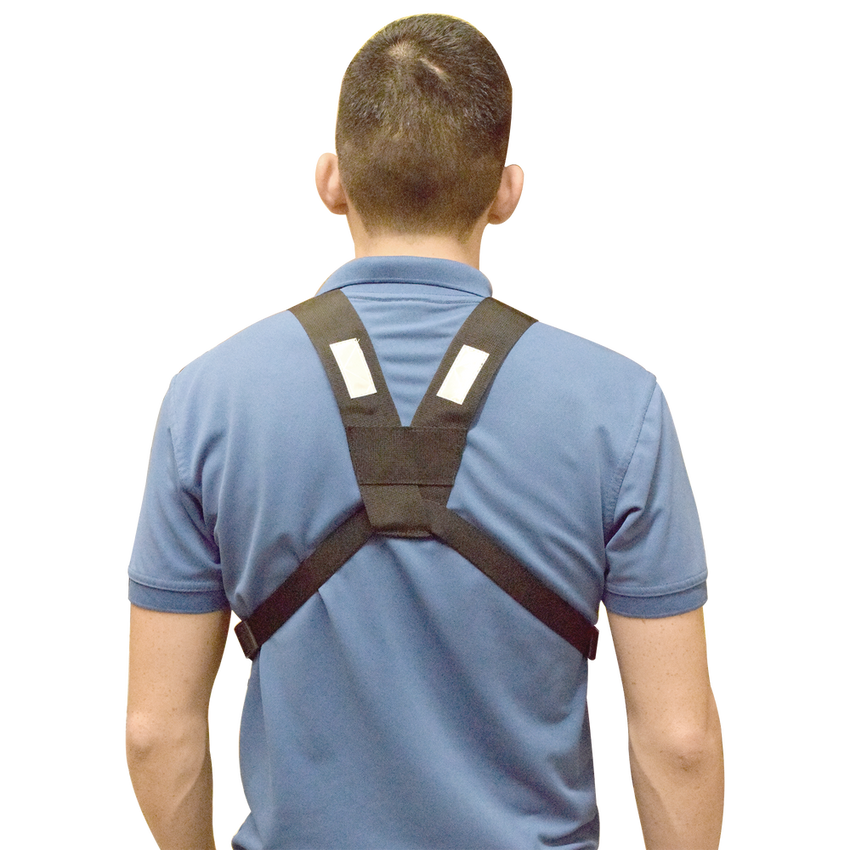 Pechera Universal con soporte para radio, sostén de bolígrafo y seguridad para la bolsa con cinta adherente. Logo TX-PRO.