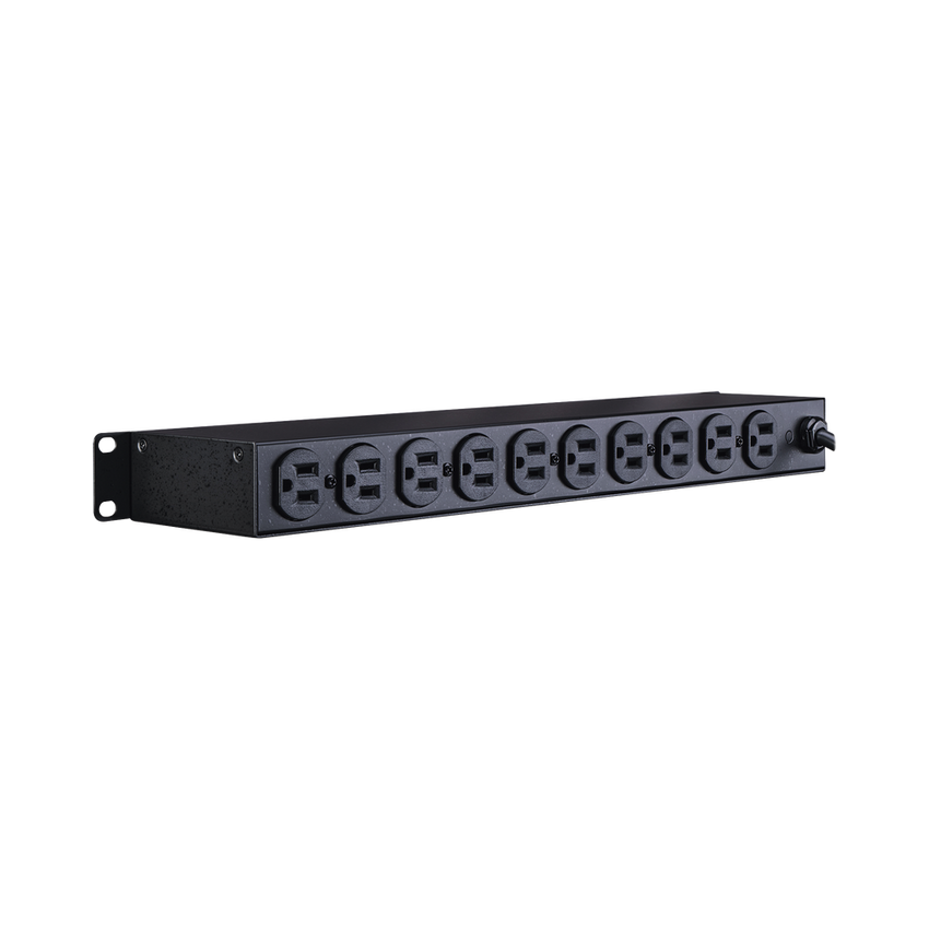 PDU Básico Para Distribución de Energía, Con 10 Tomas NEMA 5-15R Traseras, 1UR, 15 Amp, 120 Vca