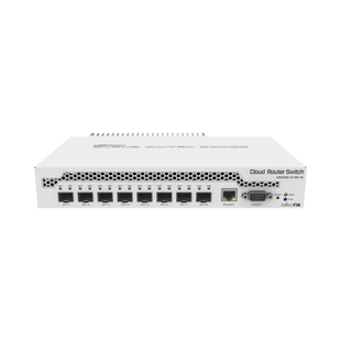 (CRS309-1G-8S+IN) Switch administrable Sistema Operativo Dual, puerto 1G Rj45, 8 puertos 10G SFP+ para Escritorio