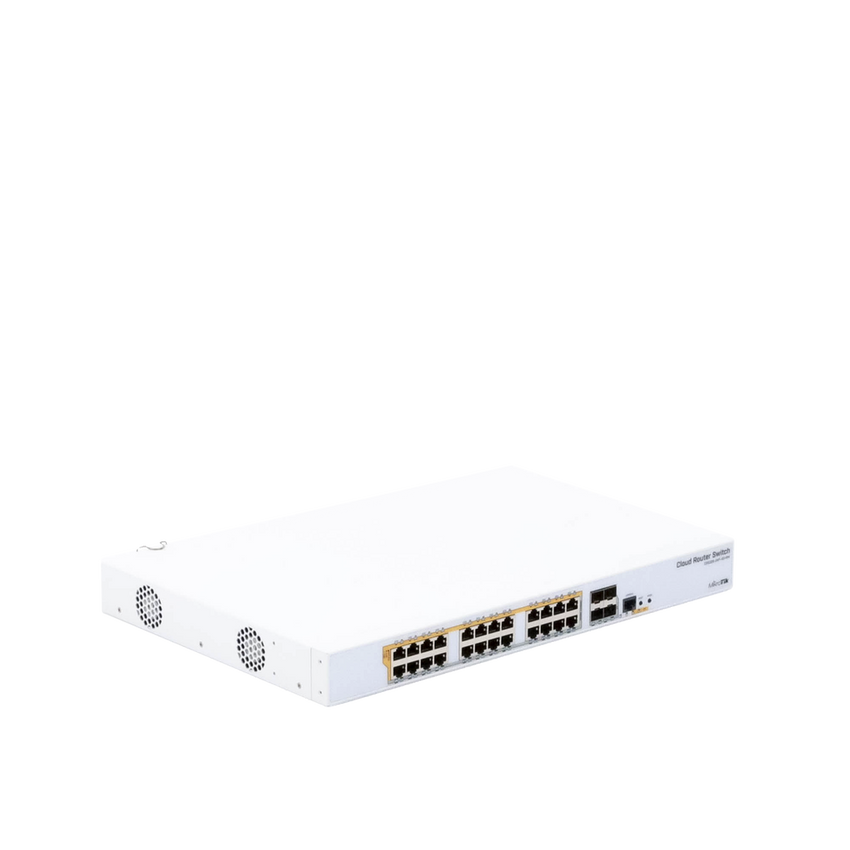 CRS328-24P-4S+RM - 24 port Gigabit Ethernet router/switch with four 10Gbps SFP+