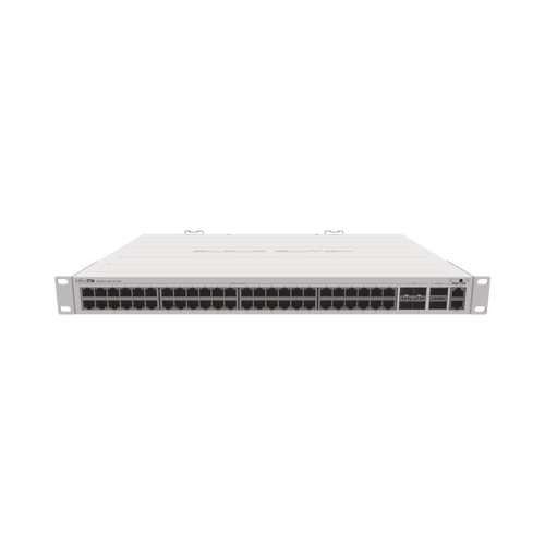 (CRS354-48G-4S+2Q+RM) Cloud Router Switch 48 puertos Gigabit Ethernet, 4 puertos SFP+ 10G, 2 puertos QSFP+ 40G, Montaje en Rack