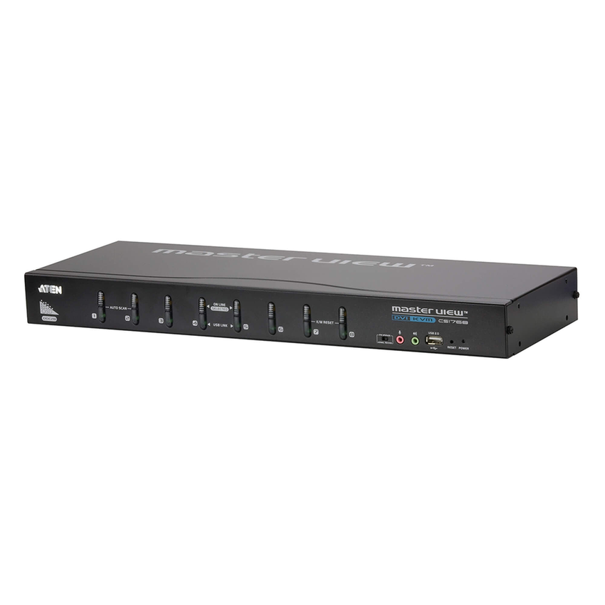 Switch KVM | 8 Puertos | DVI/VGA | Conexión en Cascada | Control de hasta 512 computadoras | USB 2.0 | Soporte Modo Difusión | Función Multipantalla
