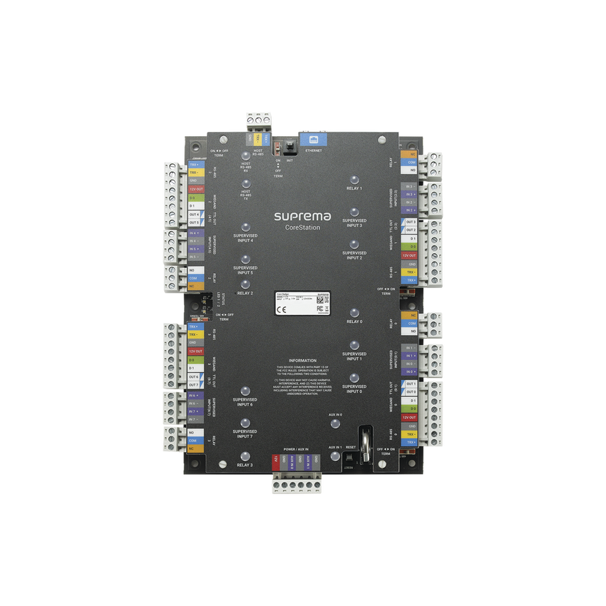 CoreStation Panel de Control de Acceso / Biometría Integrada / Compatible con Sistema de Elevadores / 200,000 Huellas  / 4 Puertas