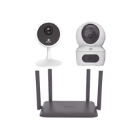 Kit de cámaras WiFi Para Uso en Interior / Incluye 1 pieza CS-H7C / 1 pieza CS-C1C / 1 Pieza de Router DS-3WR15X / Detección de Movimiento / Audio Bidireccional / 4 Puertos 1000 Mbps / Visión nocturna a color