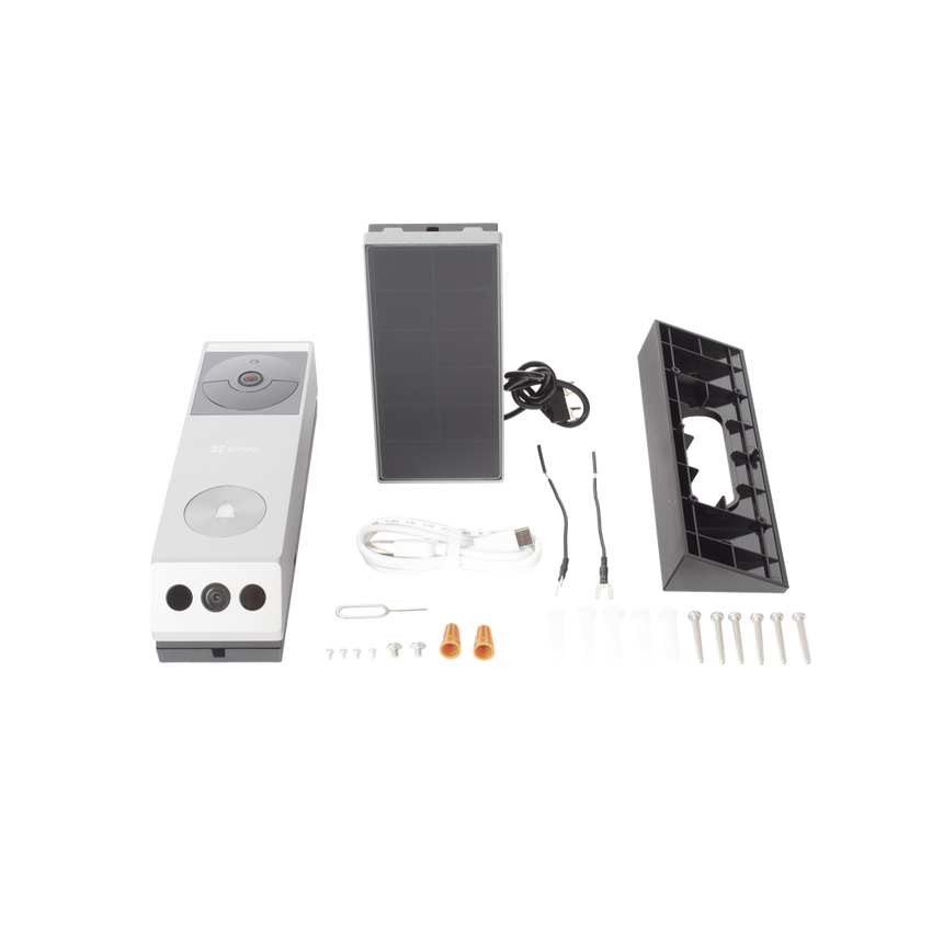 Doorbell de Batería Recargable con Transformador de 5Vcc o Panel Solar (Incluye Panel) / 3 megapíxel / Doble Lente / Protección IP65 / Audio de Dos Vías