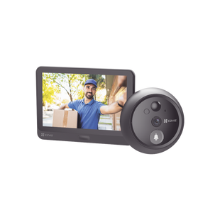 Videoportero Con Mirilla y Pantalla Wi-Fi de Batería Recargable / Para Instalarse en Puerta / Cámara 1080P / Audio de Dos Vías / Uso en Interior