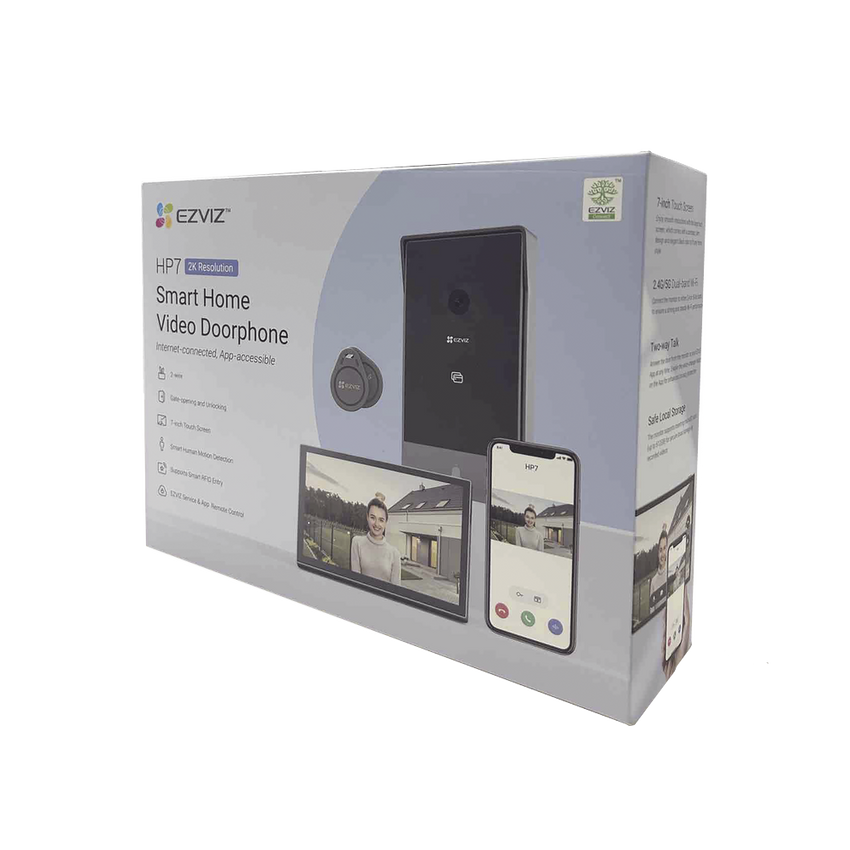 Videoportero IP Conexión a 2 Hilos / Con Monitor Wi-Fi para Interior / Frente de Calle  IP65 Uso En Exterior Debe Tener Protección / Cámara 3 Megapíxel / Llamada a la App / Apertura remota  / Apertura de 1 Puerta y un 1 Porton