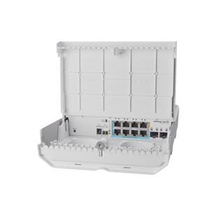 (CSS610-1Gi-7R-2S+OUT) netPower Lite 7R Switch Smart 7 puertos PoE Inverso Gigabit, 2 SFP+ 10G, para exterior