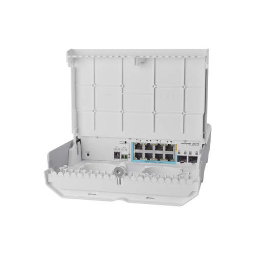 (CSS610-1Gi-7R-2S+OUT) netPower Lite 7R Switch Smart 7 puertos PoE Inverso Gigabit, 2 SFP+ 10G, para exterior