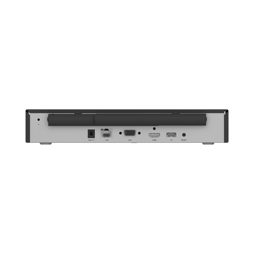 NVR Inalámbrico (WiFi) de 8 Canales IP / Admite Cámaras hasta 5 Megapixel (3K) / Salidas HDMI y VGA  / H.265 / Almacenamiento Expandible hasta 8 TB