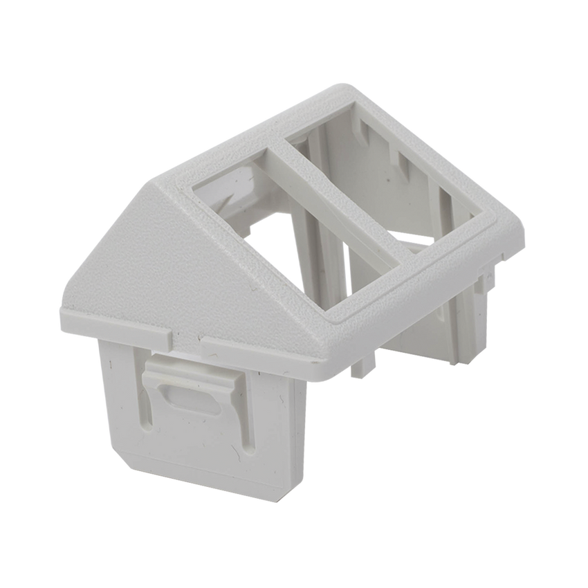 Adaptador para Placa de Pared CT, de Dos Salidas, Angulado, Color Blanco