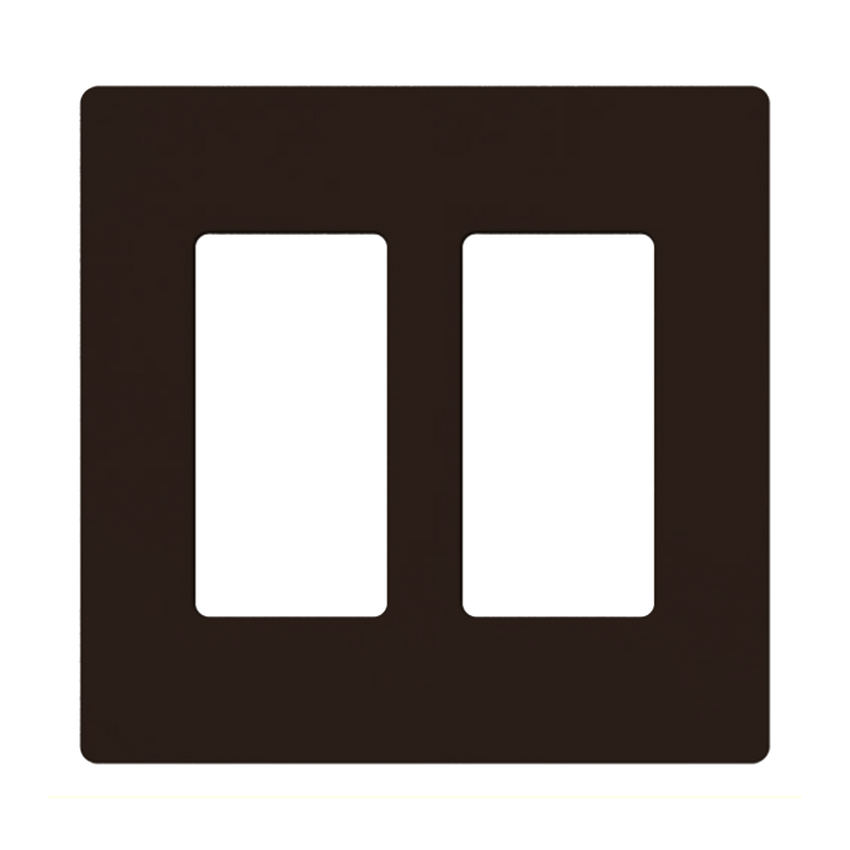 Placa de pared 2 espacio, para atenuador (dimmer), switch ó control remoto PICO inalámbrico.