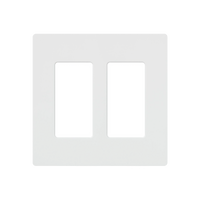Placa de pared 2 espacios, para atenuador (dimmer), apagador ó control remoto inalámbrico LUTRON.