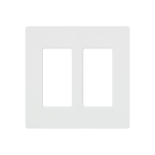 Placa de pared 2 espacios, para atenuador (dimmer), apagador ó control remoto inalámbrico LUTRON.