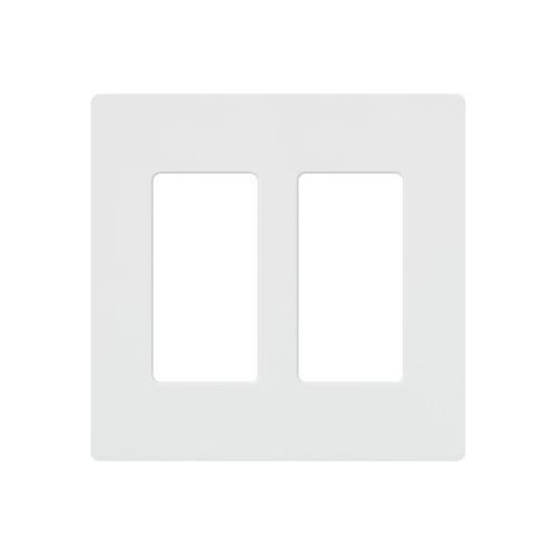 Placa de pared 2 espacios, para atenuador (dimmer), apagador ó control remoto inalámbrico LUTRON.