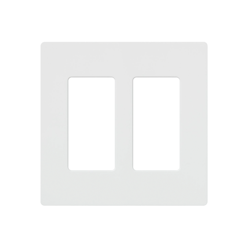 Placa de pared 2 espacios, para atenuador (dimmer), apagador ó control remoto inalámbrico LUTRON.