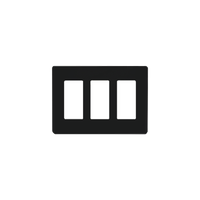 Placa de pared 3 espacio, para atenuador (dimmer), switch ó control remoto PICO inalámbrico.
