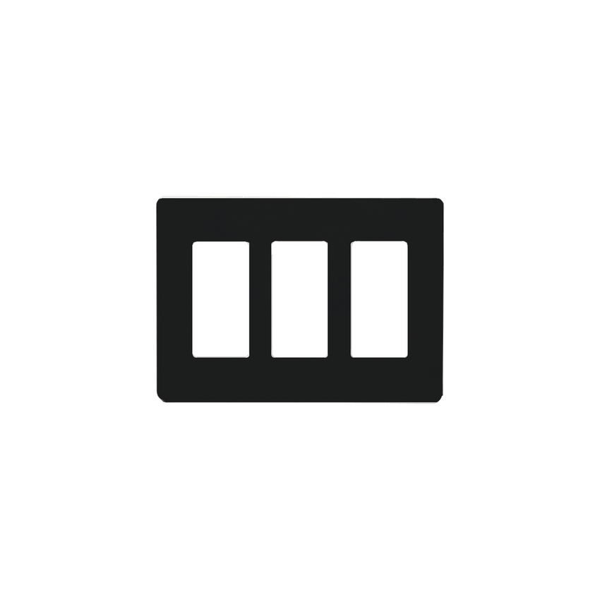 Tapa Color Blanco Negro para interruptor o dimmer Lutron, 3 gang, limpio y moderno