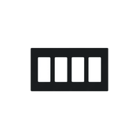 Placa de pared 4 espacio, para atenuador (dimmer), switch ó control remoto PICO inalámbrico.