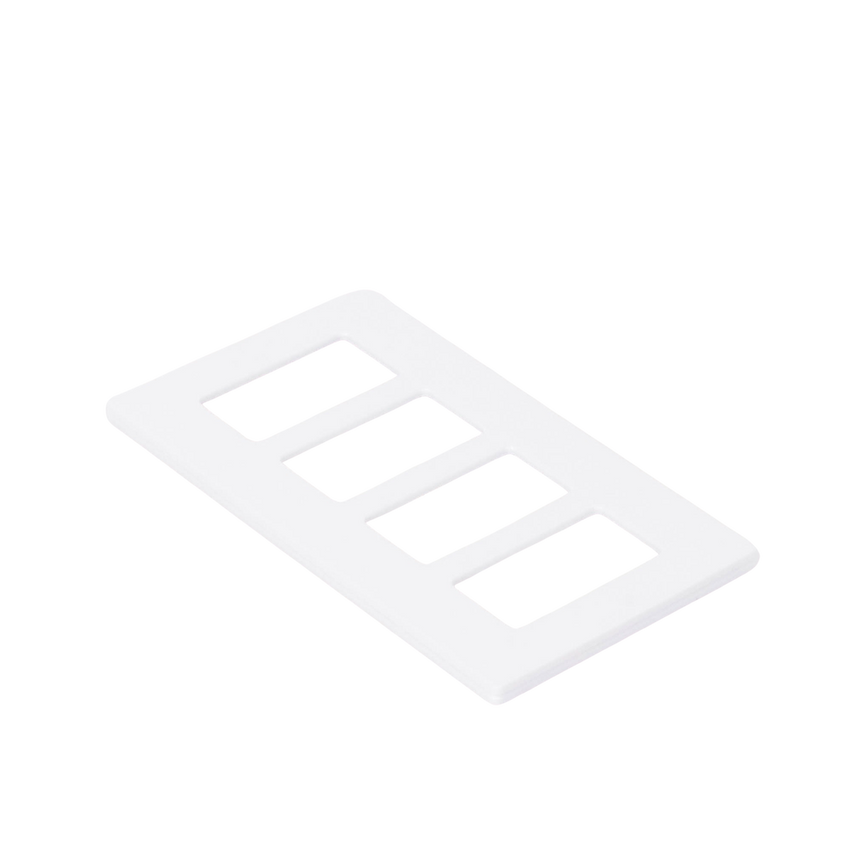 Placa de pared 4 espacios, color blanco, para atenuador (dimmer), switch ó control remoto PICO inalámbrico