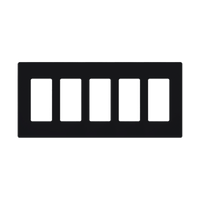 Placa de pared 5 espacios, para atenuador (dimmer), switch ó control remoto PICO inalámbrico