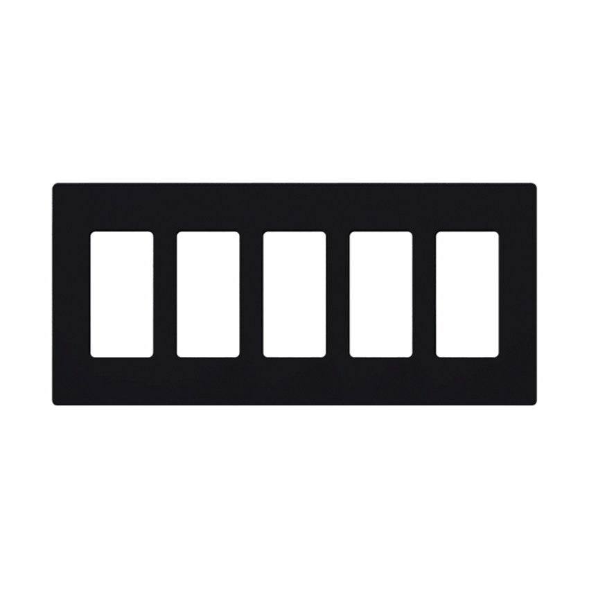 Placa de pared 5 espacios, para atenuador (dimmer), switch ó control remoto PICO inalámbrico