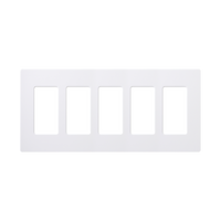 Placa de pared 5 espacios, para atenuador (dimmer), switch ó control remoto PICO inalámbrico