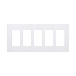 Placa de pared 5 espacios, para atenuador (dimmer), switch ó control remoto PICO inalámbrico