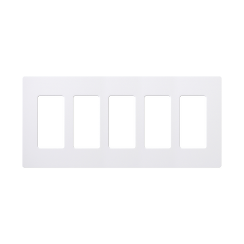 Placa de pared 5 espacios, para atenuador (dimmer), switch ó control remoto PICO inalámbrico