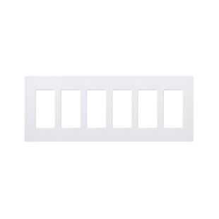 Placa de pared 6 espacios, para atenuador (dimmer), switch ó control remoto PICO inalámbrico