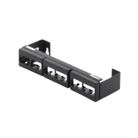 Panel de Parcheo Modular (Sin Conectores), de 12 Puertos Mini-Com, Instalación en Pared con Montaje Incluido, Color Negro