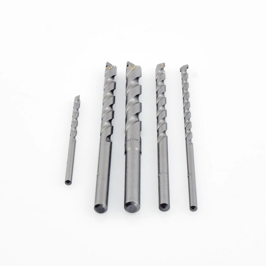 Juego de 5 Pzas. de Broca para Concreto, Zanco Recto (3/16", 1/4", 5/16", 3/8" y 1/2").