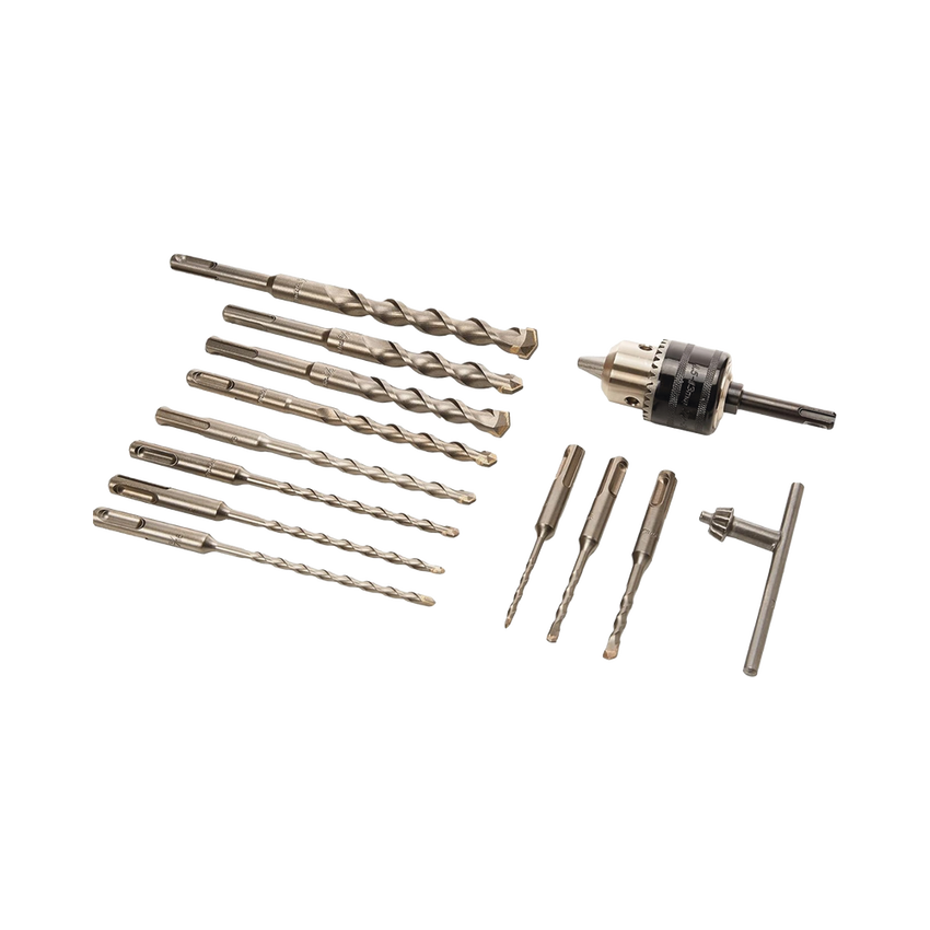 Juego de 14 piezas de Brocas, Cinceles y Broquero SDS Plus Makita