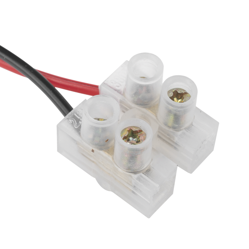 Cable de Alimentación con Conector Macho a Bloque de Terminal Atornillable / Calibre 18 AWG / Longitud 28.5 cm (11.22 Pulgadas) / Ideal para Alimentación de Cámaras